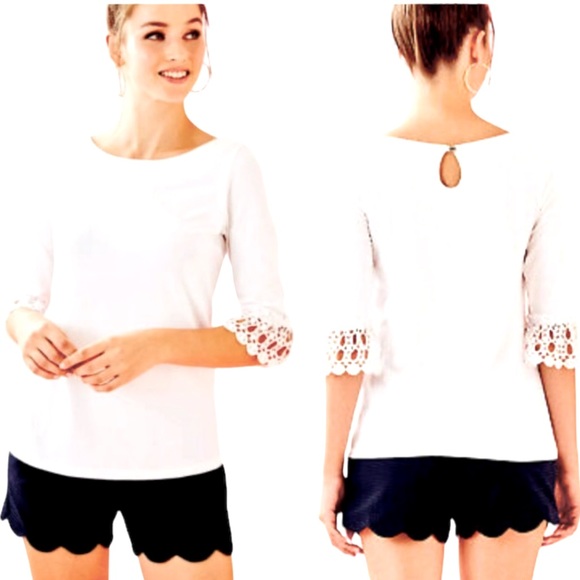 Lilly Pulitzer NWT Waverly Ruffle Top White $78 Size XXS - Picture 1 of 2